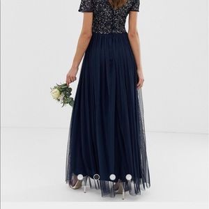 ASOS MAYA Sequin Maxi Dress. NWT!! Size 4. Navy